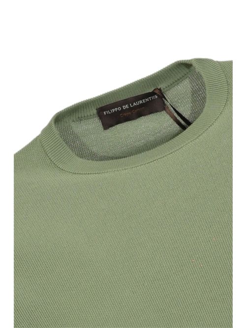 Maglia girocollo in filo di cotone Salvia FILIPPO DE LAURENTIIS | GC1ML CR12S520